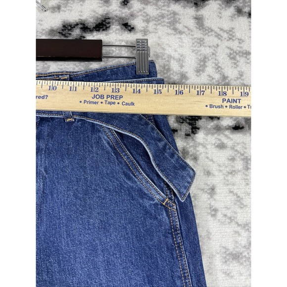 Veronica Beard Taylor Relaxed Wide Leg Jeans Womens Size 28 Belted High Rise - Picture 3 of 13